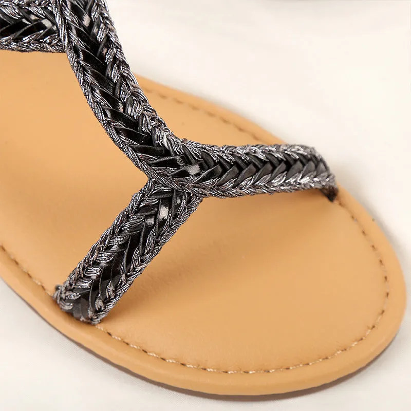 Fashion Light Soft Bottom Sandals Female Summer Flat Bottom Thank Summer Ladies Slip Non-slip Women's Shoes Wear Sandals