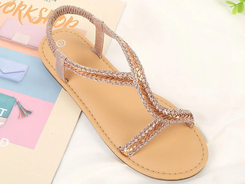 Fashion Light Soft Bottom Sandals Female Summer Flat Bottom Thank Summer Ladies Slip Non-slip Women's Shoes Wear Sandals