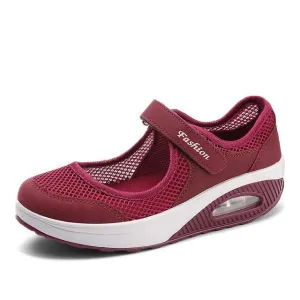 Fashion Women Flats Platform Shoes Breathable Mesh Casual Shoes