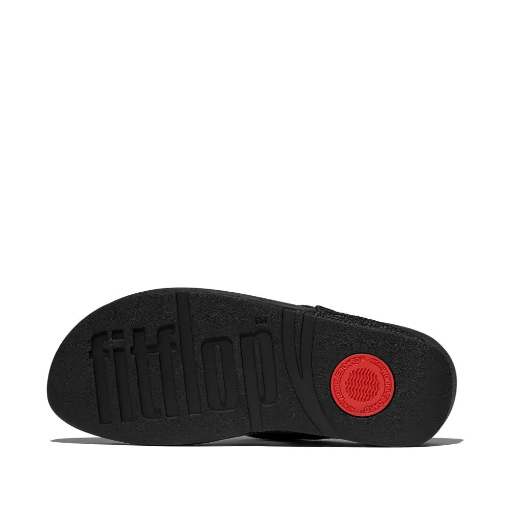 FitFlop Lulu Crinkled Shimmer Sandals - Metallic Black
