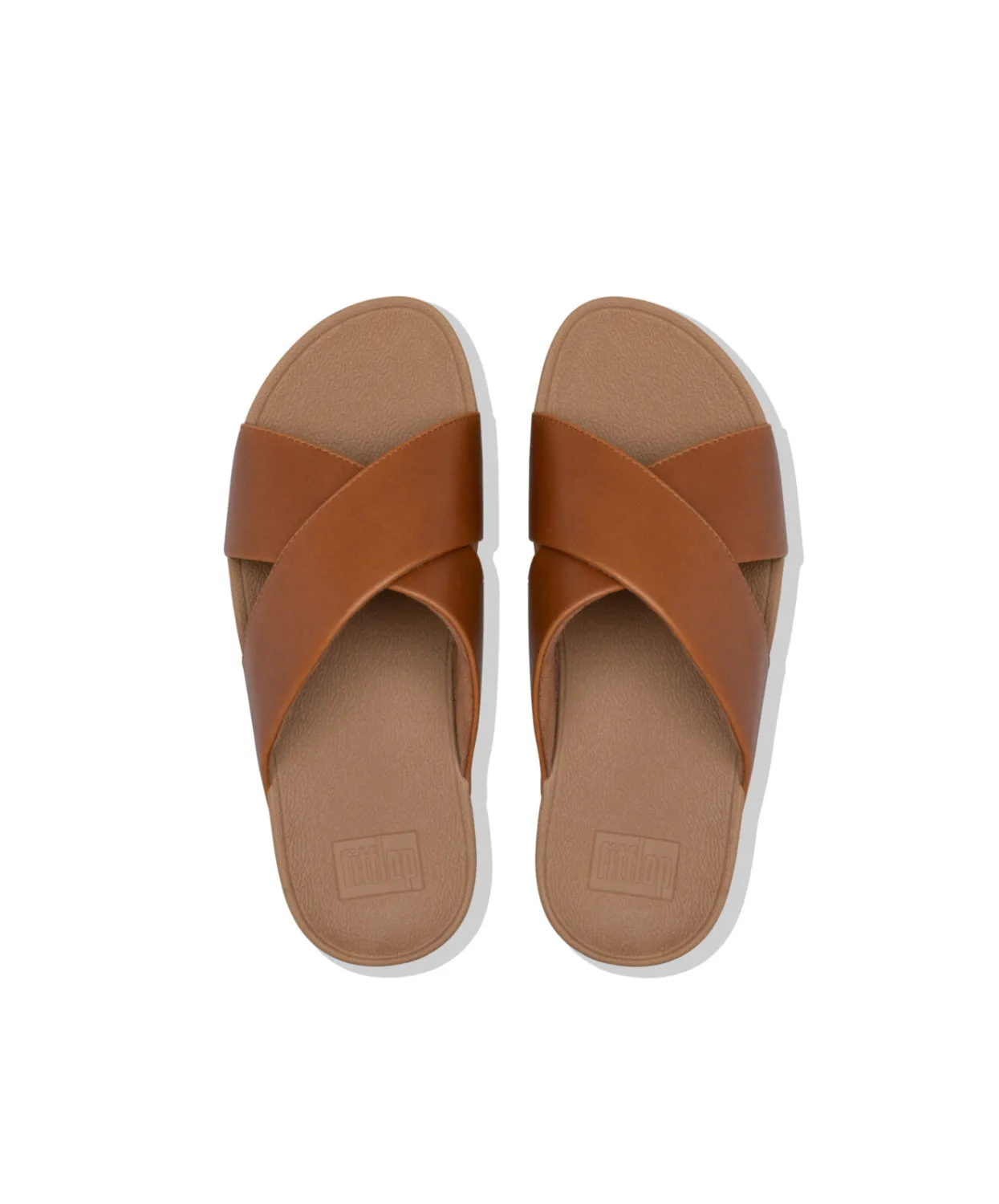FitFlop Lulu Cross Slides Sandals Light Tan
