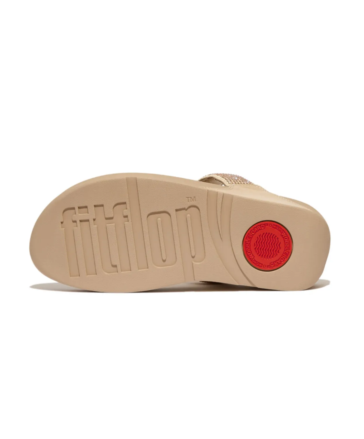 Fitflop Lulu Crystal Embellished Toe Post Latte Beige