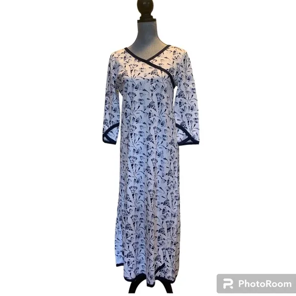 Garnet Hill green cotton nightgown XS NWOT Soft jersey knit