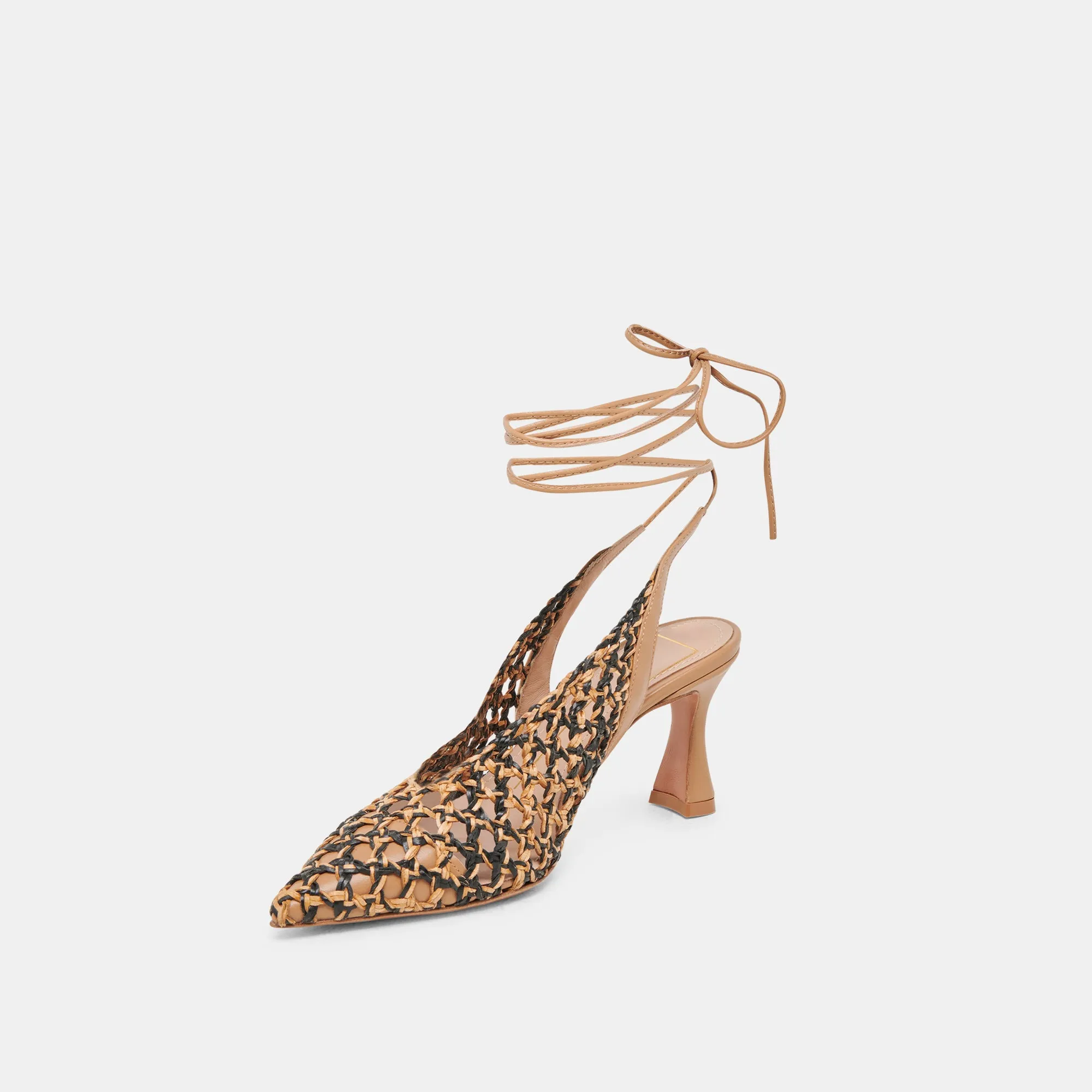 GESICA HEELS BLACK NATURAL WOVEN