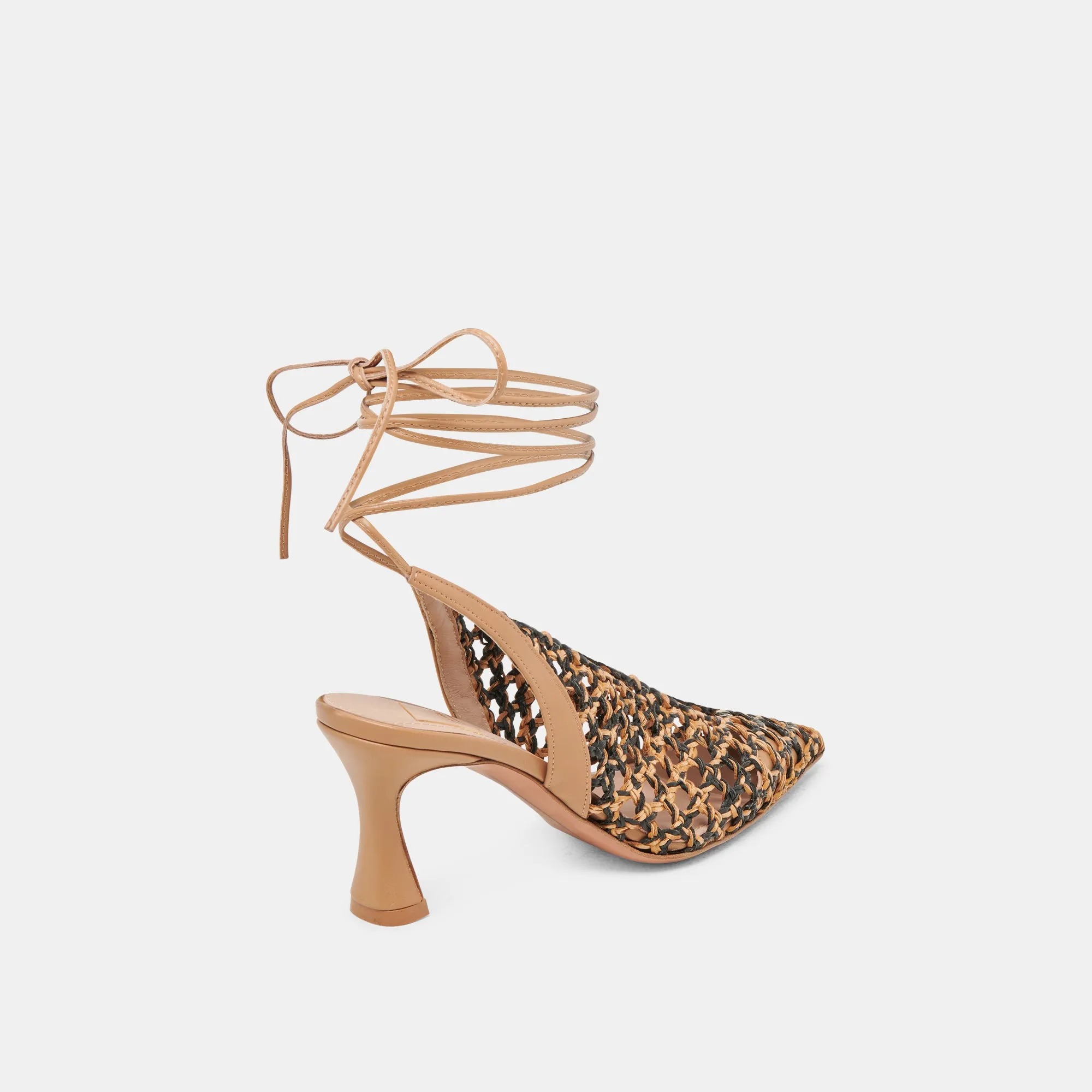 GESICA HEELS BLACK NATURAL WOVEN