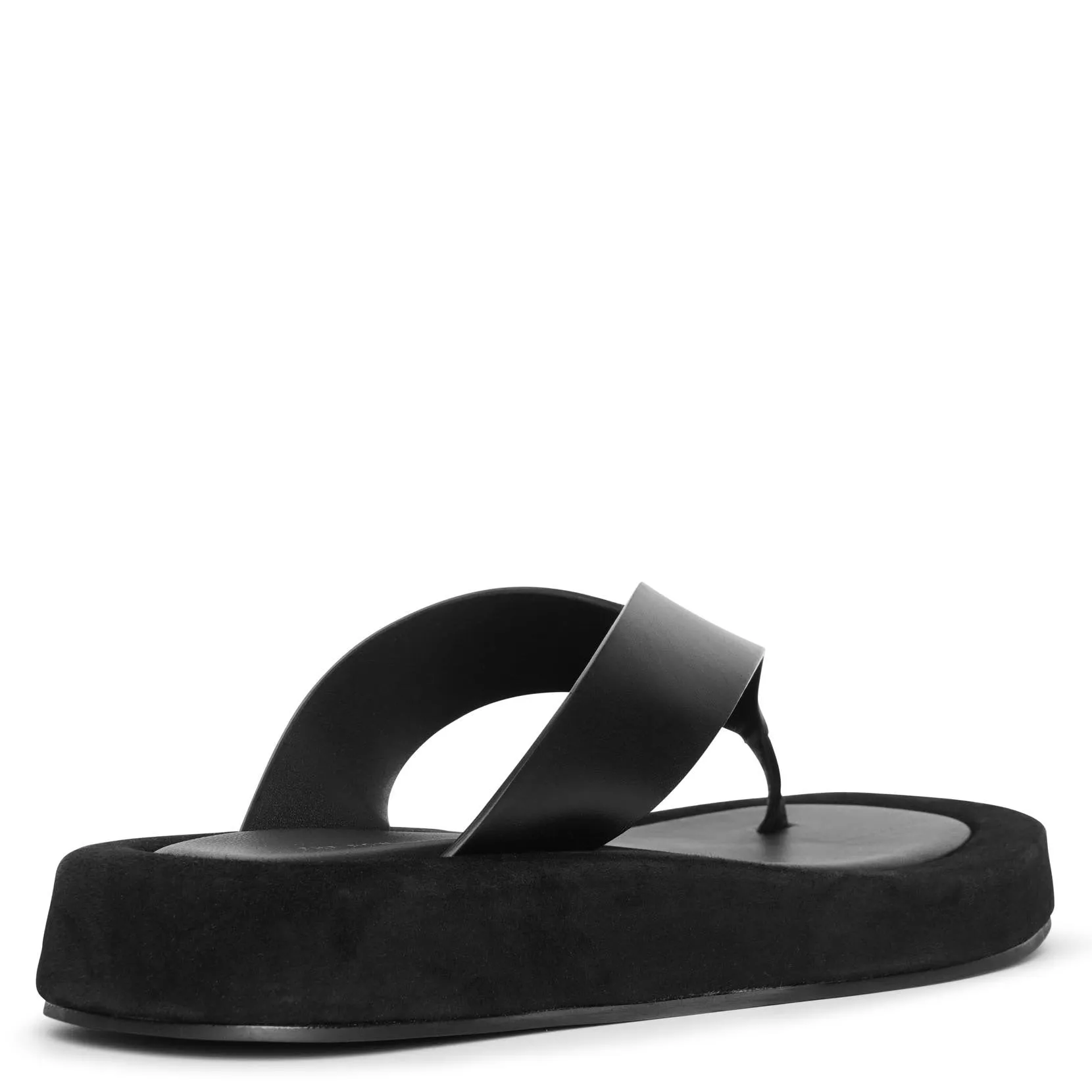 Ginza leather and suede platform flip flops