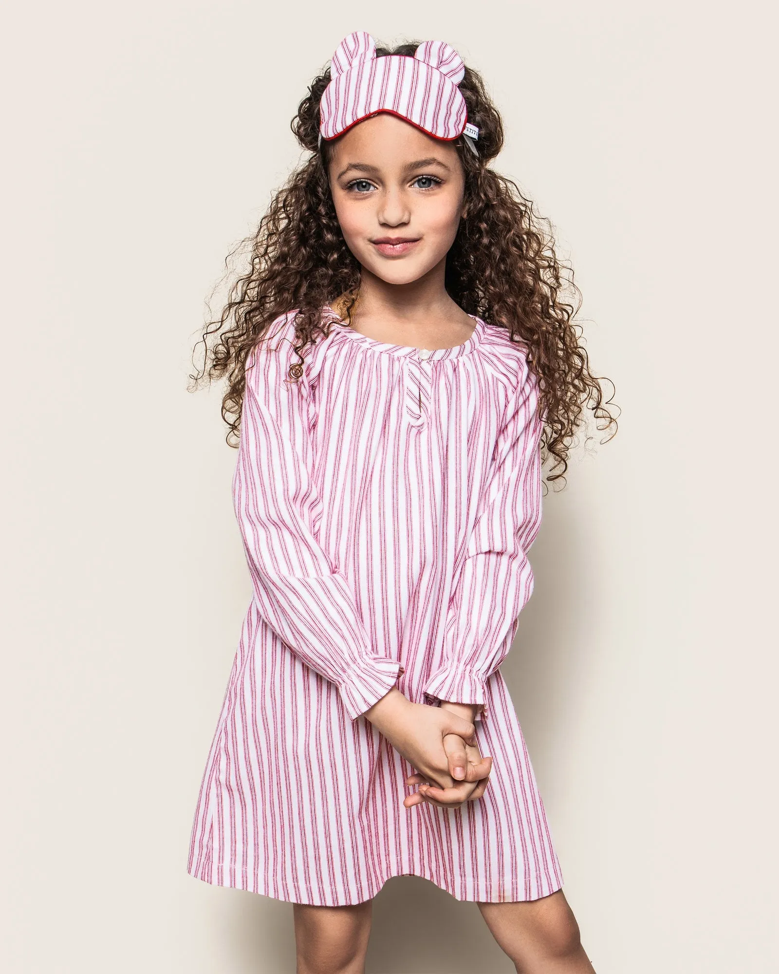 Girl's Antique Red Ticking Nightgown