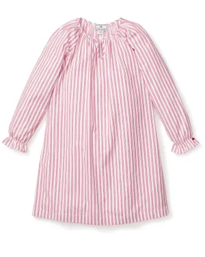 Girl's Antique Red Ticking Nightgown