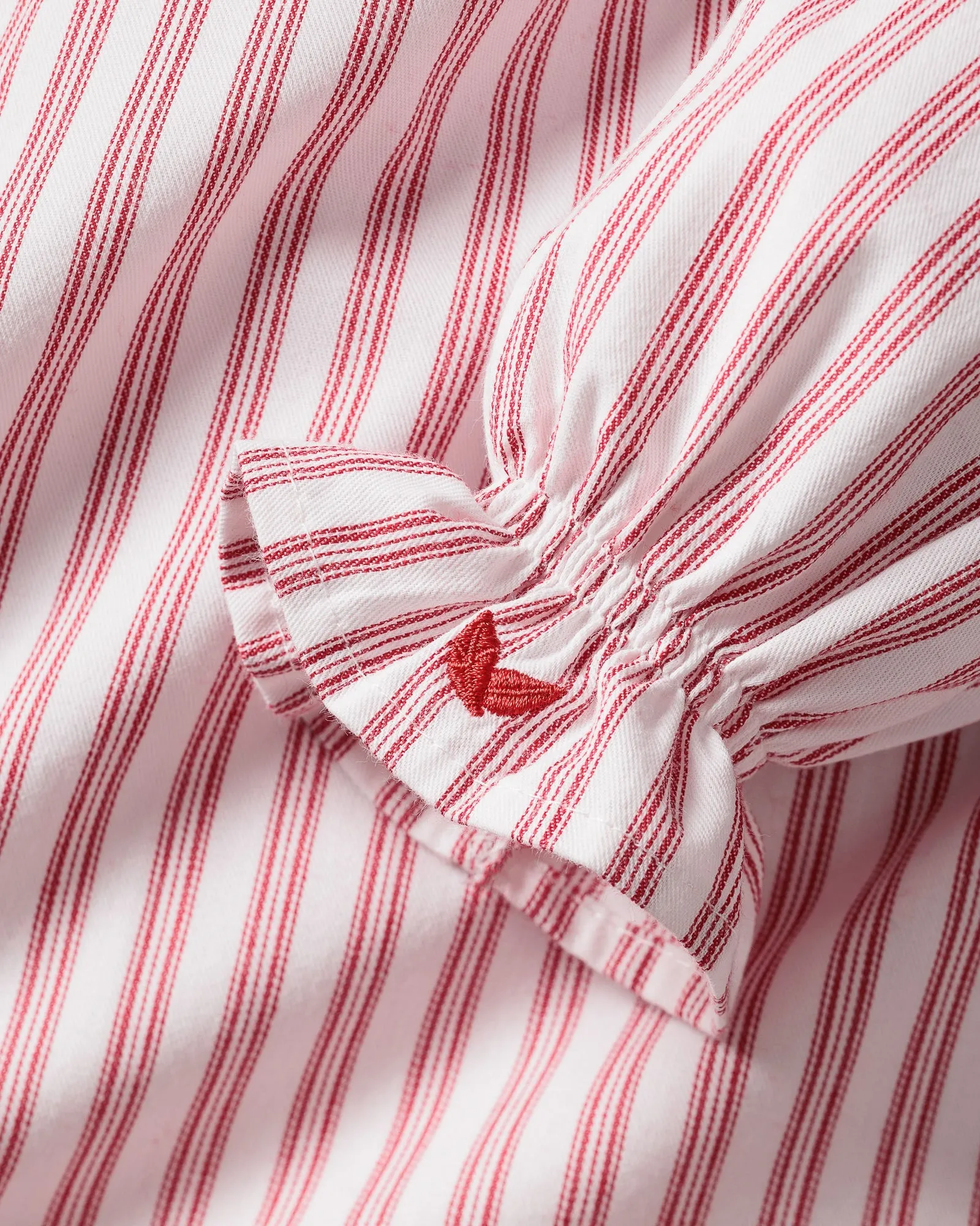 Girl's Antique Red Ticking Nightgown