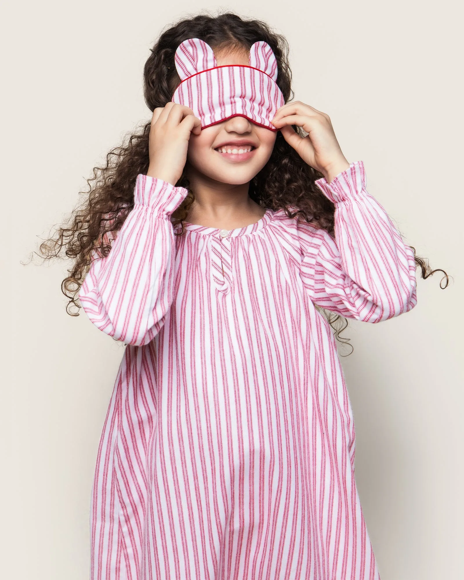 Girl's Antique Red Ticking Nightgown