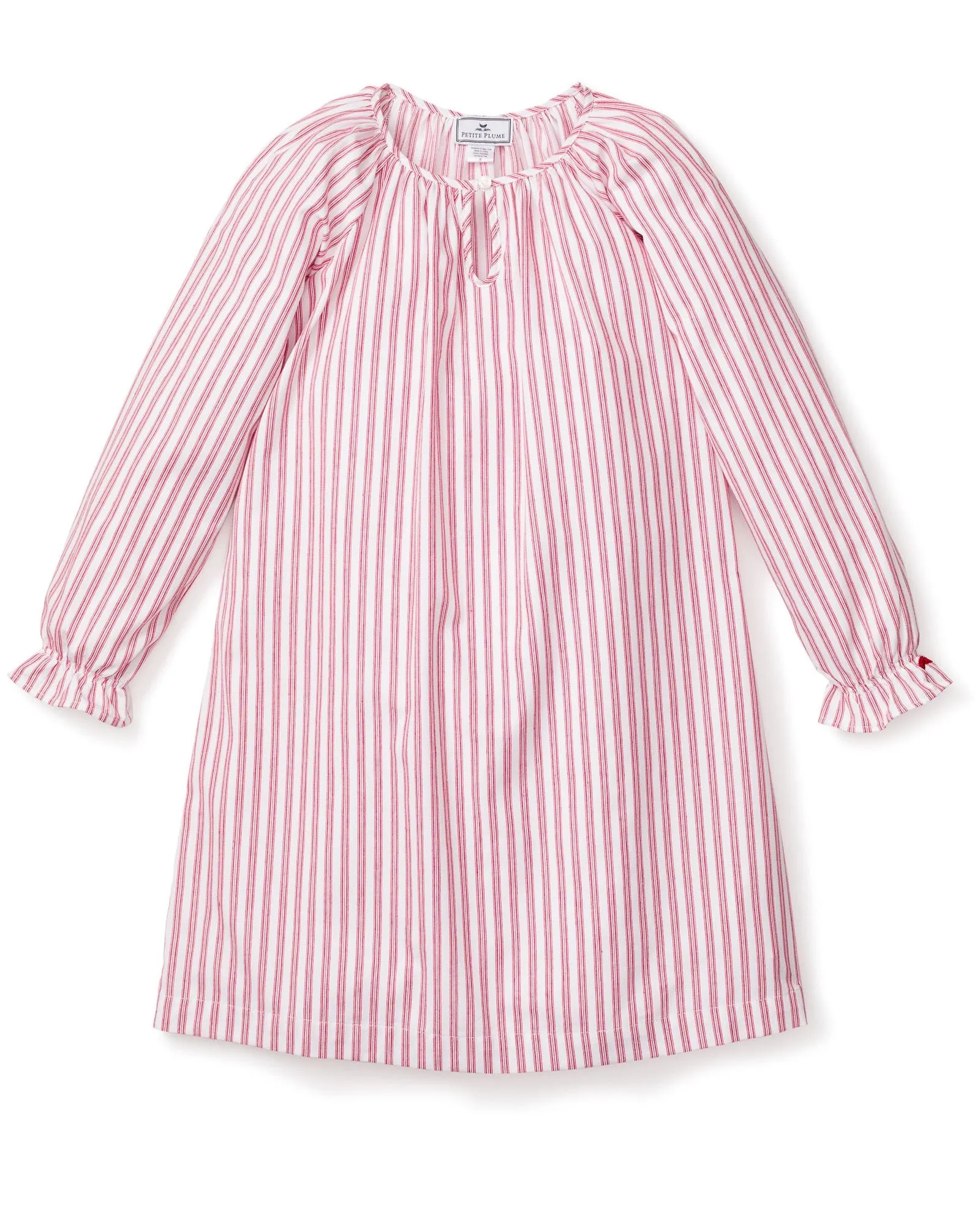 Girl's Antique Red Ticking Nightgown