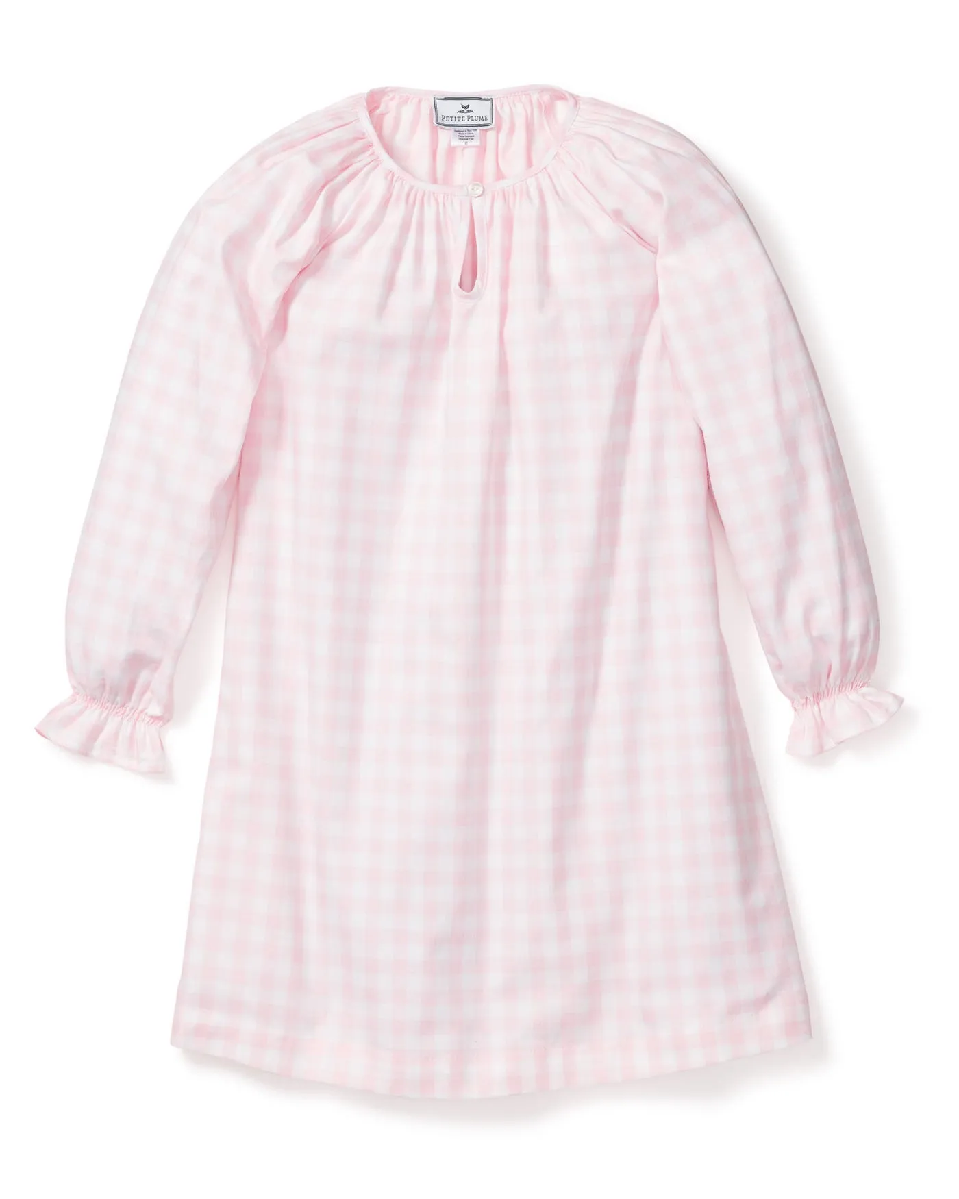 Girl's Pink Gingham Delphine Twill Nightgown