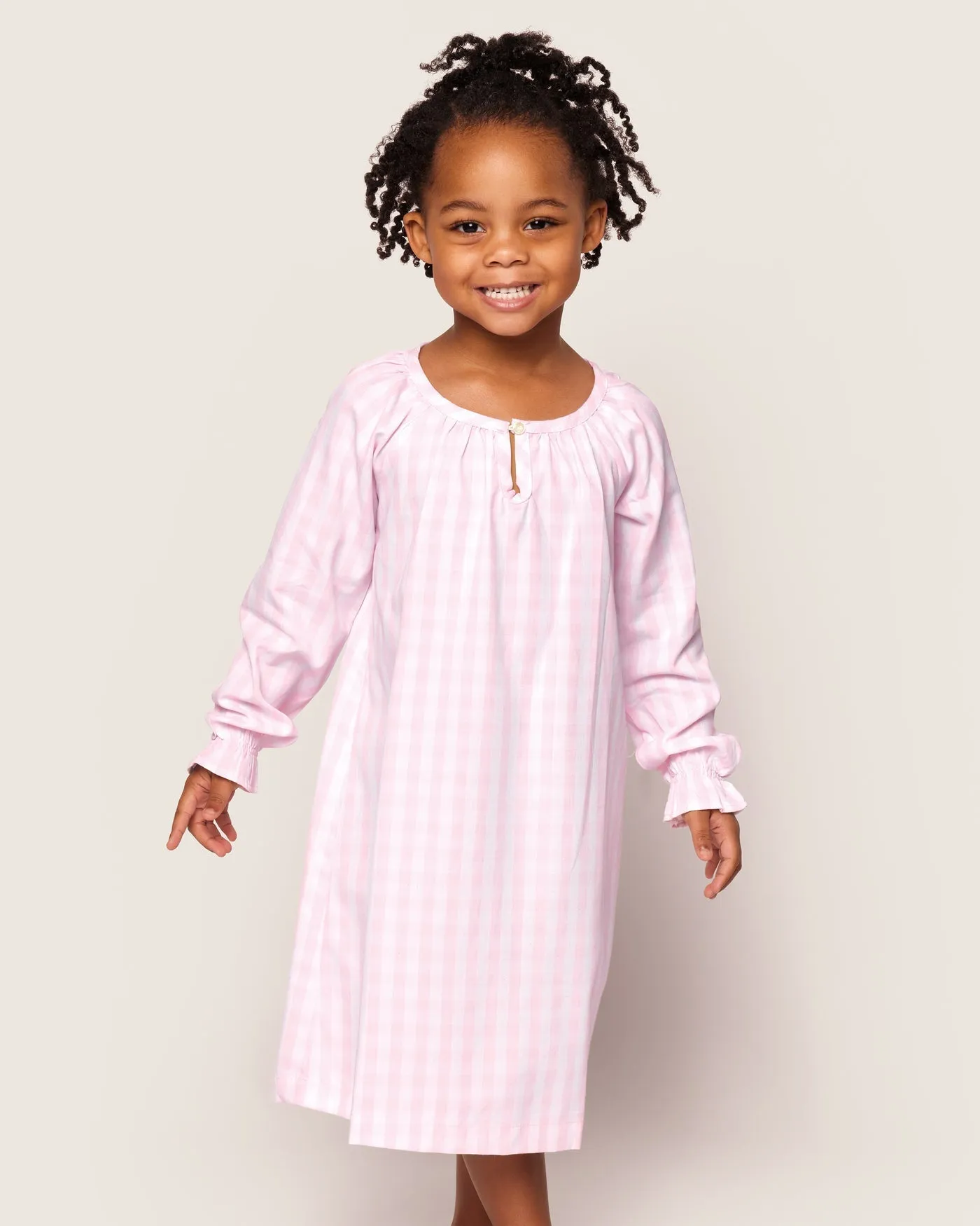 Girl's Pink Gingham Delphine Twill Nightgown