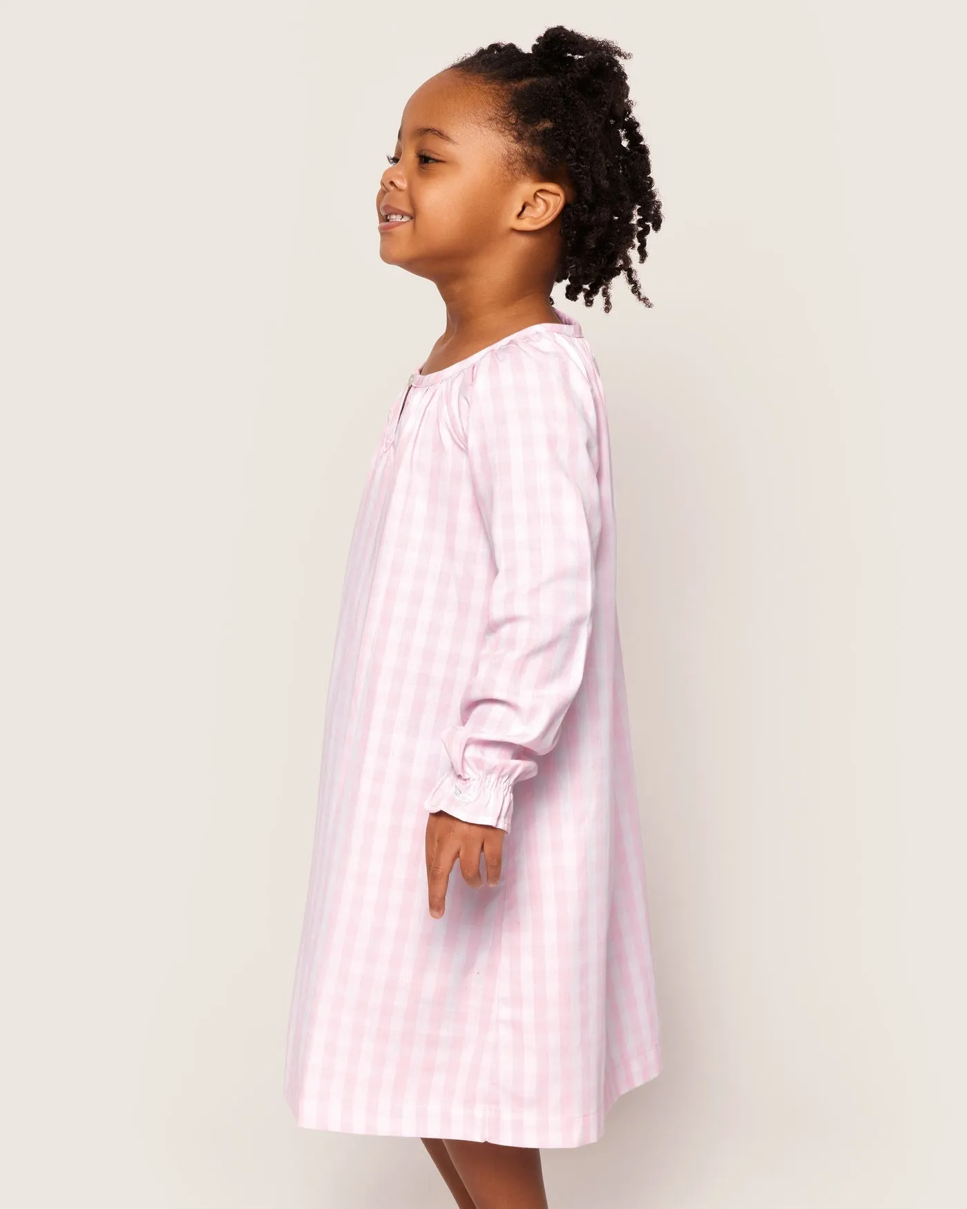 Girl's Pink Gingham Delphine Twill Nightgown