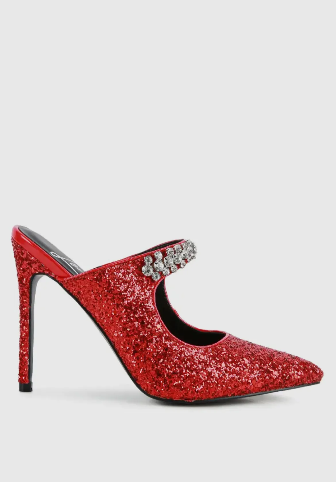 Glitter Diamante High Heeled Sandals