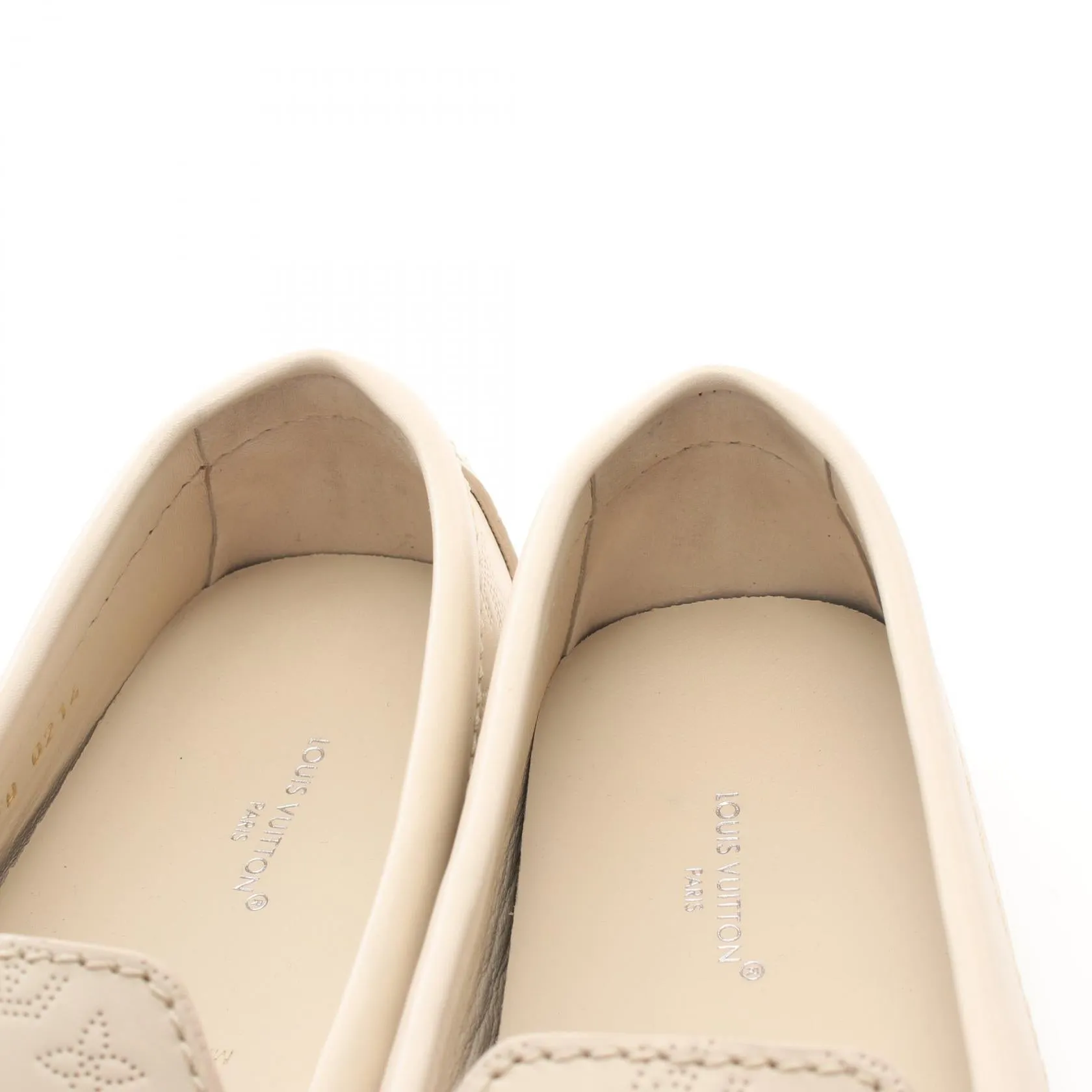 Gloria Loafers Monogram mahina Loafers Driving shoes Leather Light beige