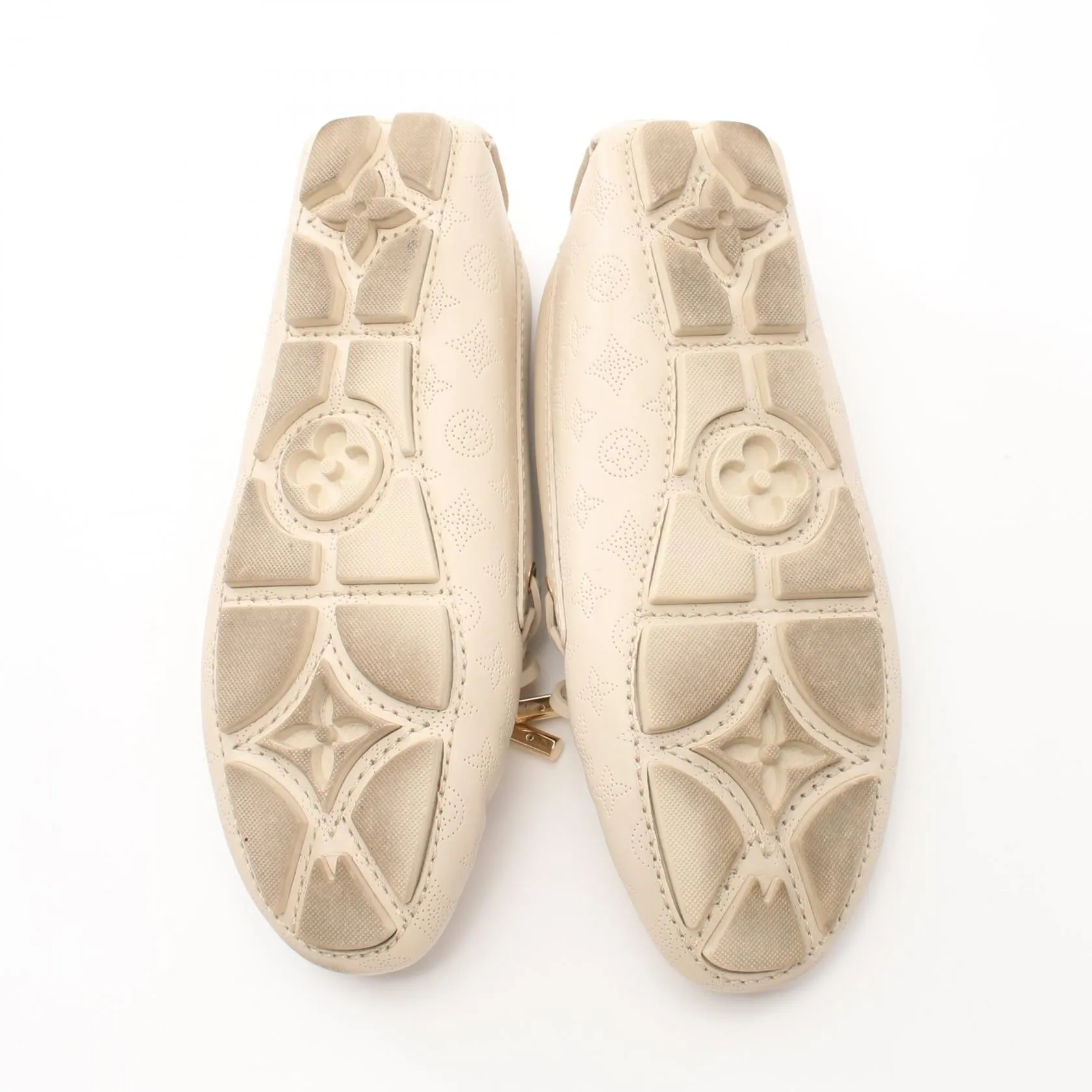 Gloria Loafers Monogram mahina Loafers Driving shoes Leather Light beige