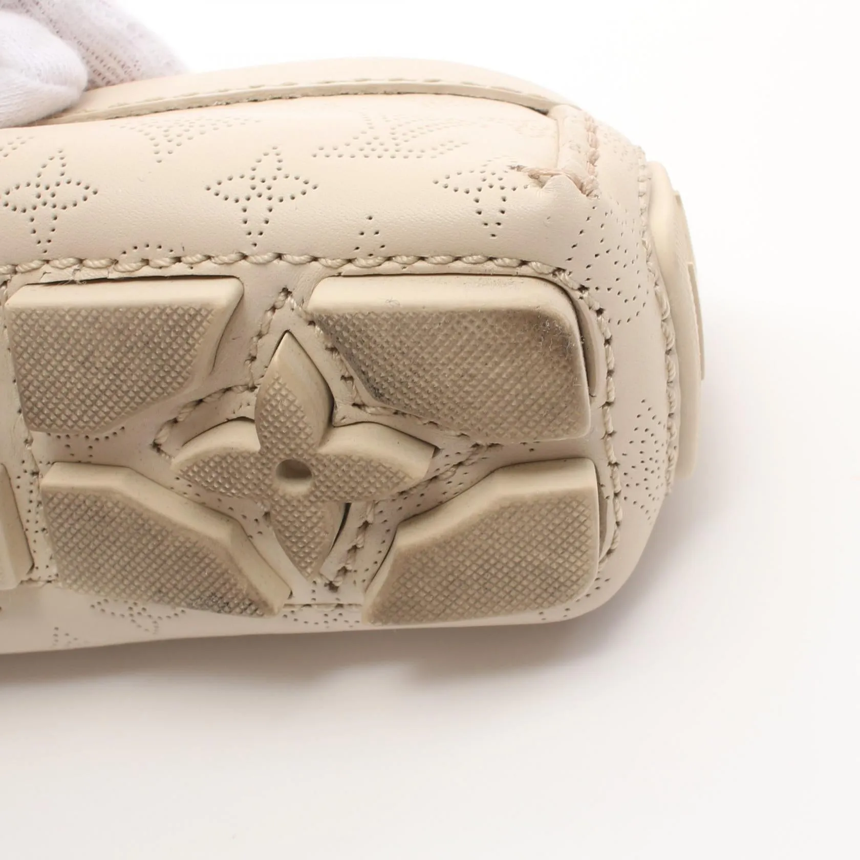 Gloria Loafers Monogram mahina Loafers Driving shoes Leather Light beige