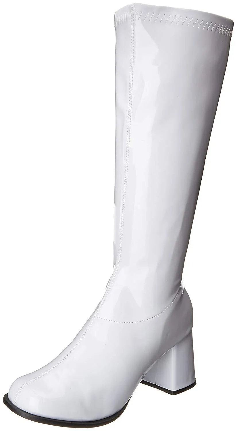 Gogo Boots White Wide Calf Fit