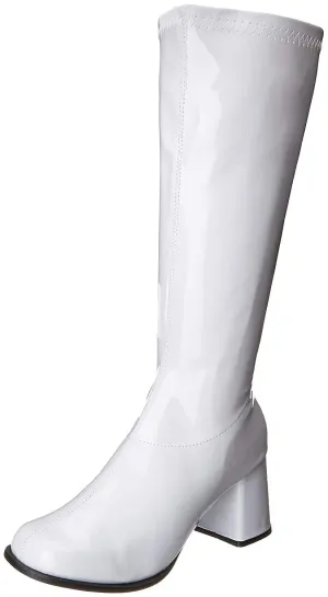 Gogo Boots White Wide Calf Fit