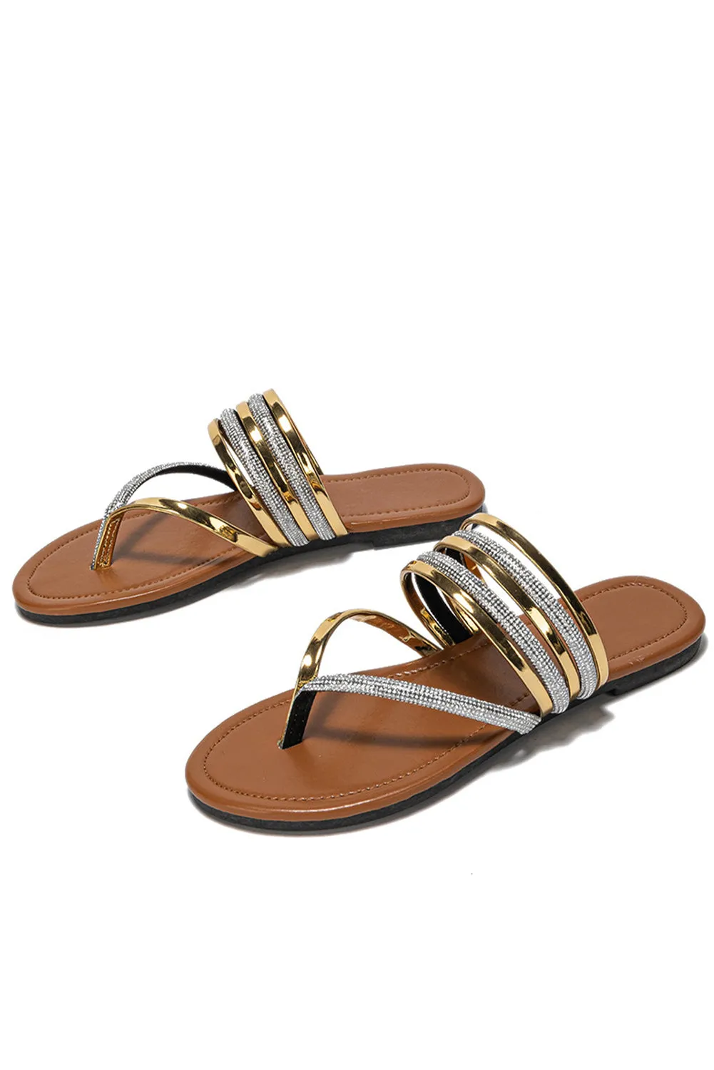 Gold Shiny Sandals