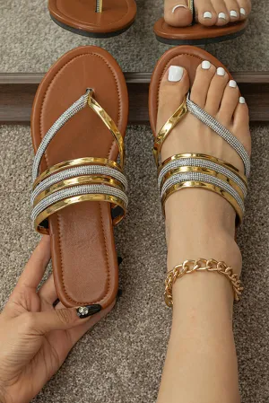 Gold Shiny Sandals