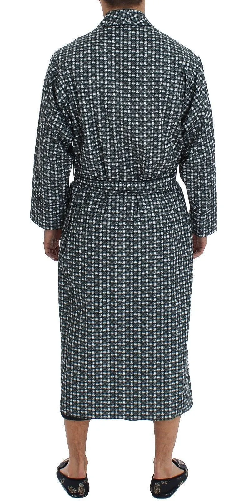 Green Hat Print Cotton Robe Coat Nightgown