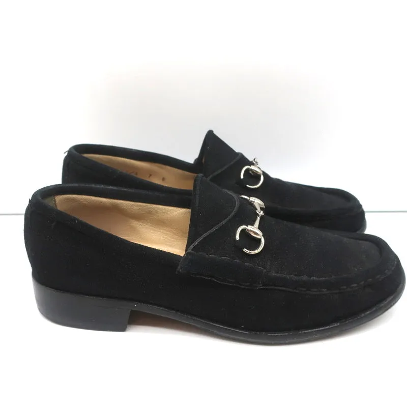 Gucci Horsebit Loafers Black Suede Size 7