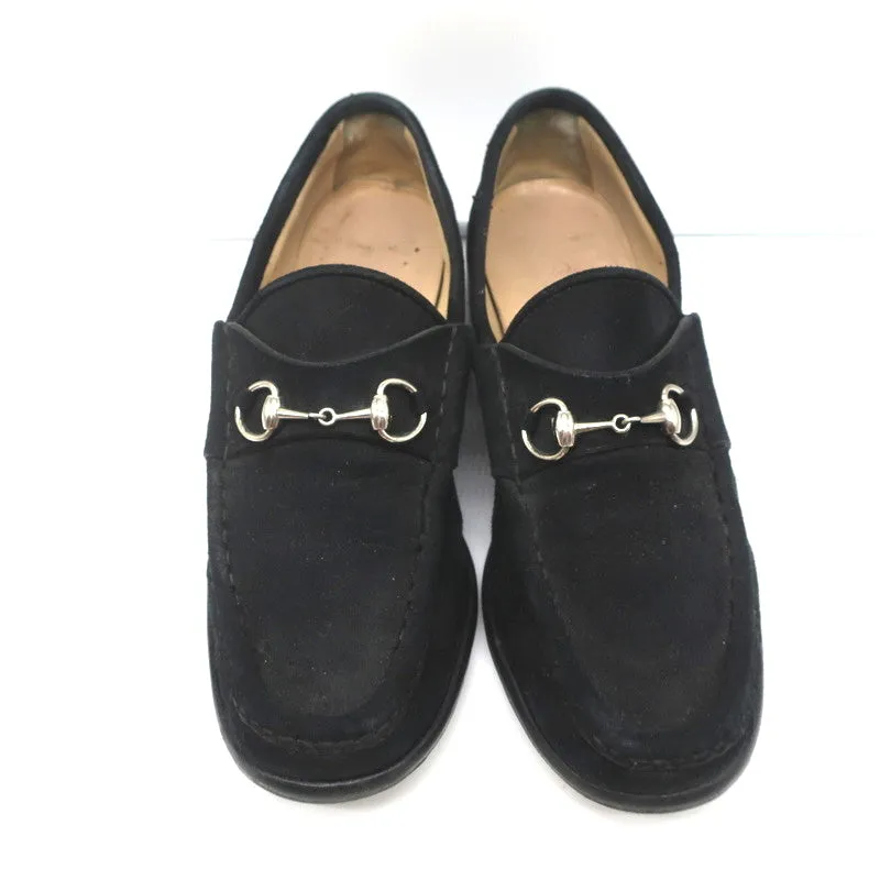 Gucci Horsebit Loafers Black Suede Size 7