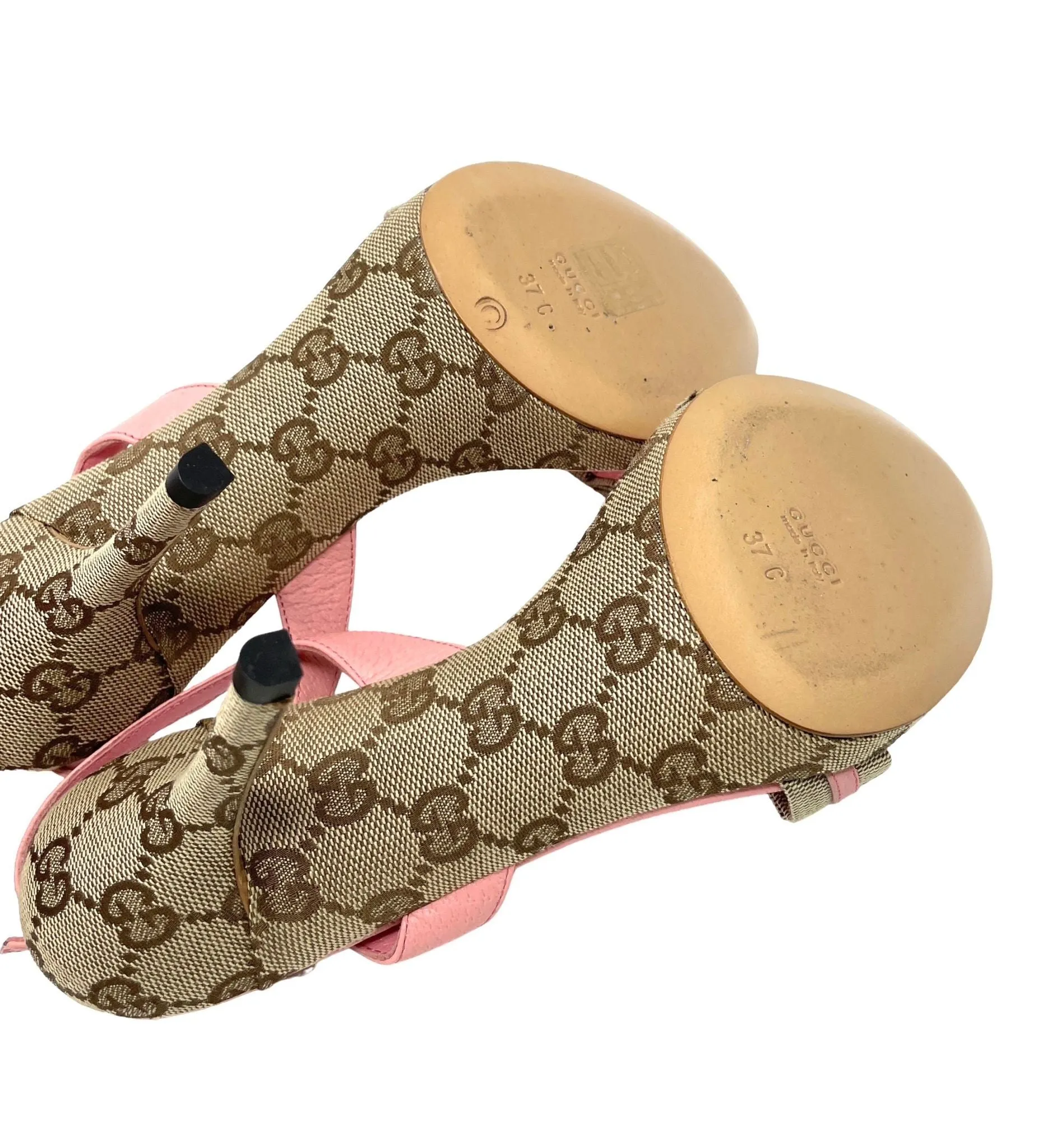 Gucci Pink Monogram Heels