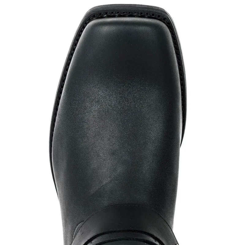 Handmade Black Leather Men's and Women's Biker Boots 01