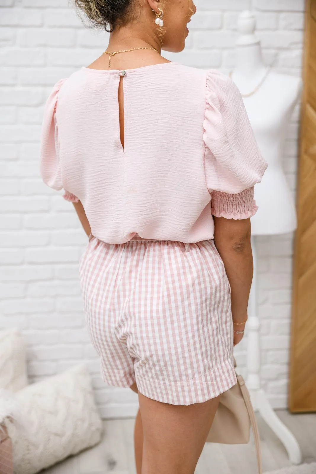 Hazel Blues® | Prim & Pretty Gingham Tie Shorts