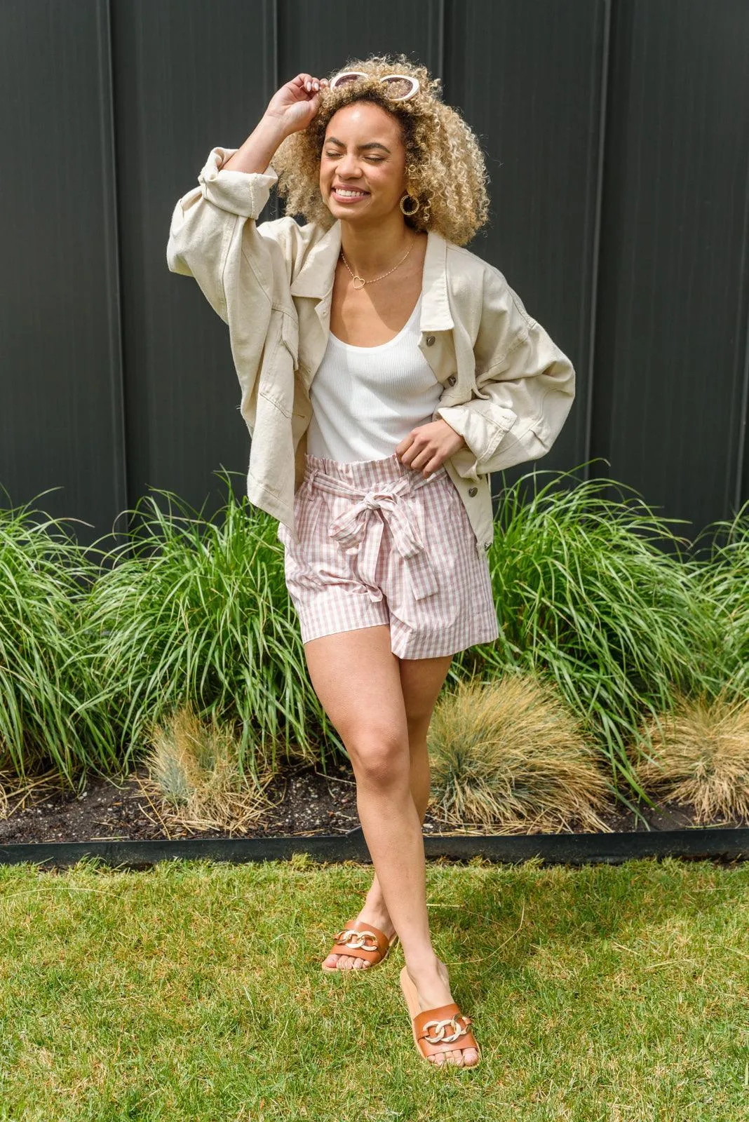 Hazel Blues® | Prim & Pretty Gingham Tie Shorts