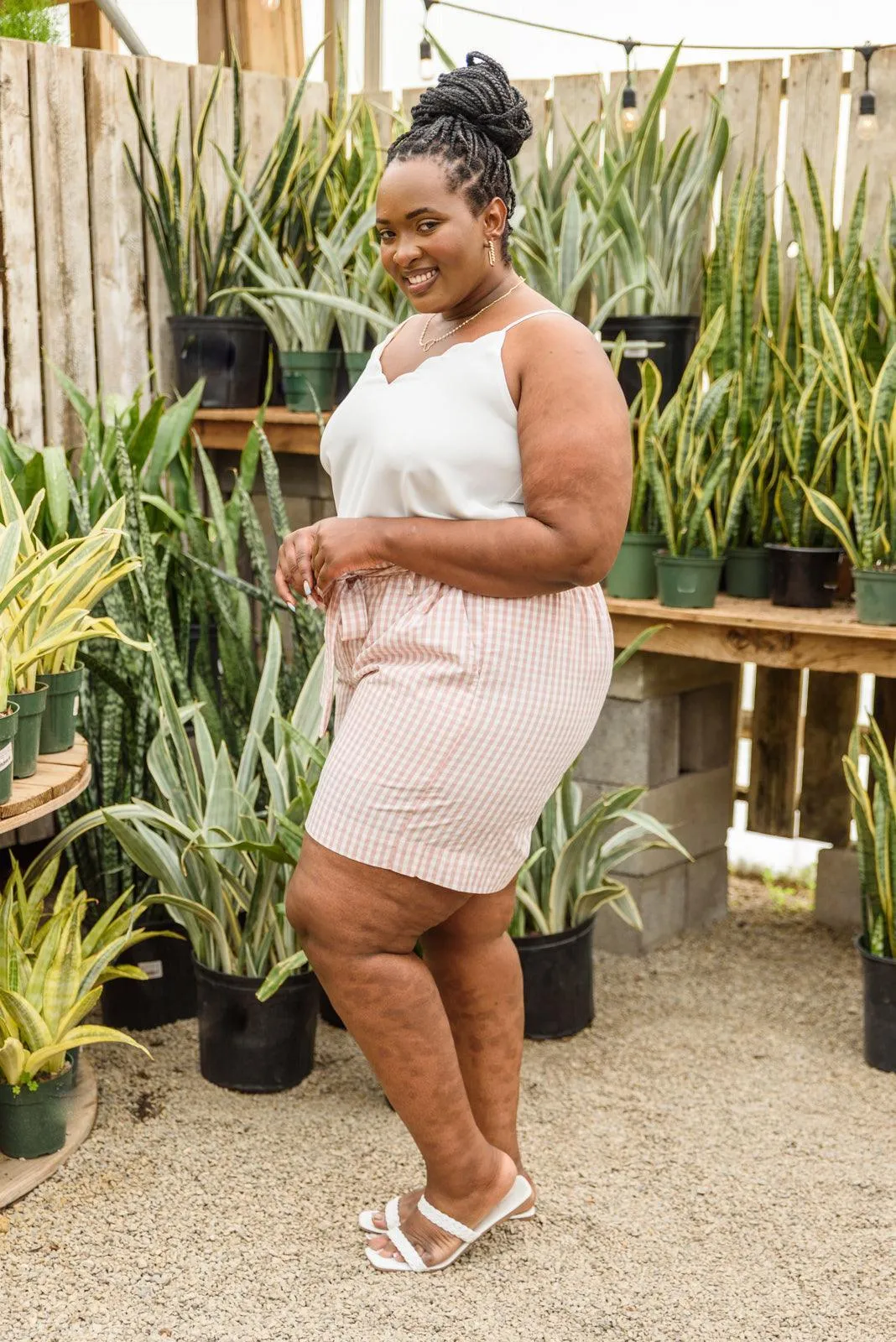 Hazel Blues® | Prim & Pretty Gingham Tie Shorts