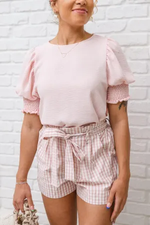 Hazel Blues® | Prim & Pretty Gingham Tie Shorts