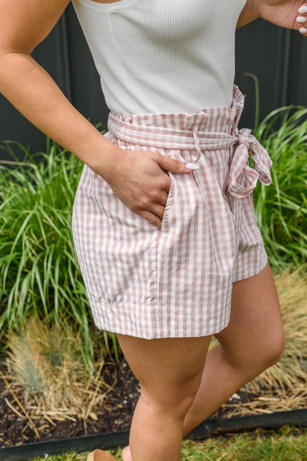 Hazel Blues® | Prim & Pretty Gingham Tie Shorts