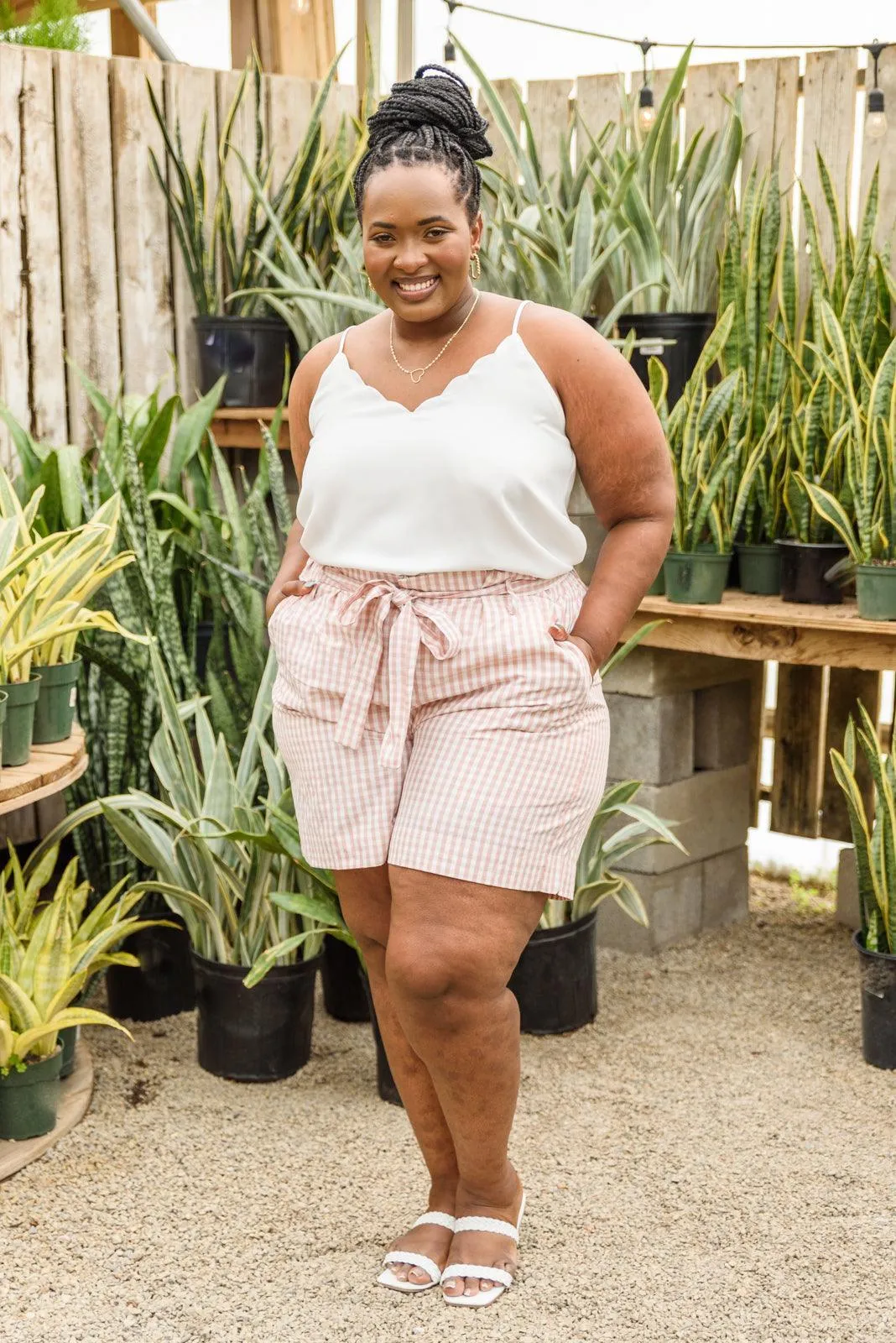 Hazel Blues® | Prim & Pretty Gingham Tie Shorts