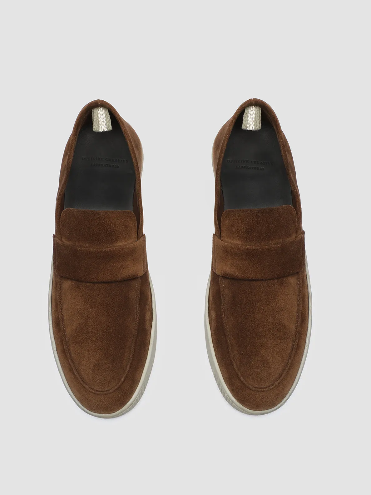 HERBIE 001 - Mocassini Penny Loafer in Pelle Scamosciata Marrone