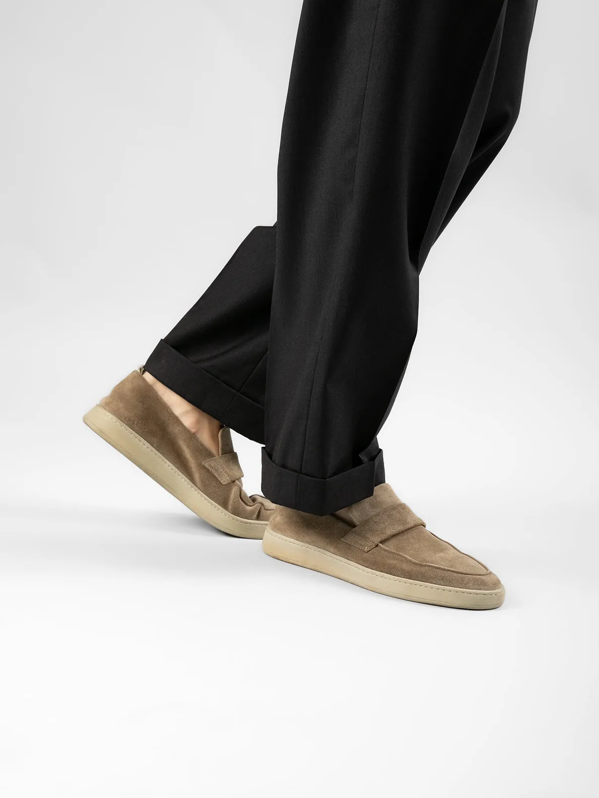 HERBIE 001 - Mocassini Penny Loafer in Pelle Scamosciata Marrone
