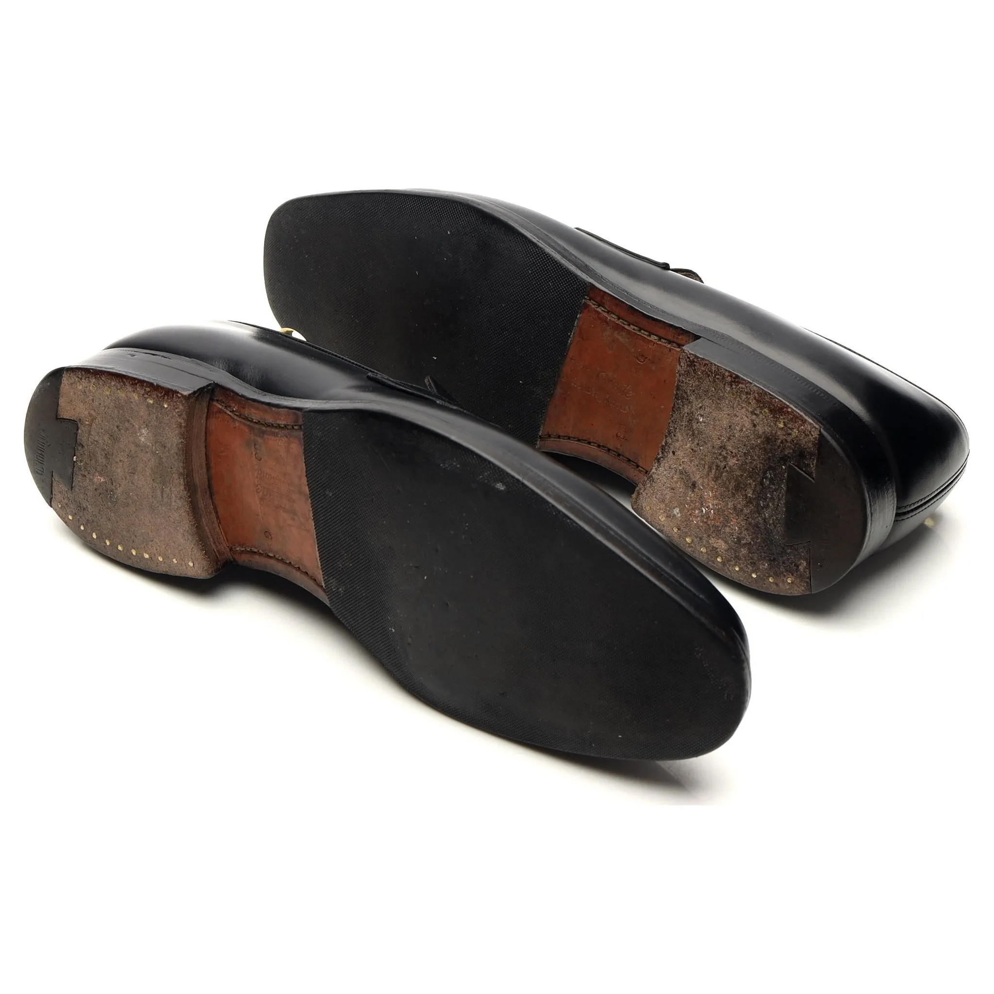 'Hertford' Black Leather Loafers UK 8 G