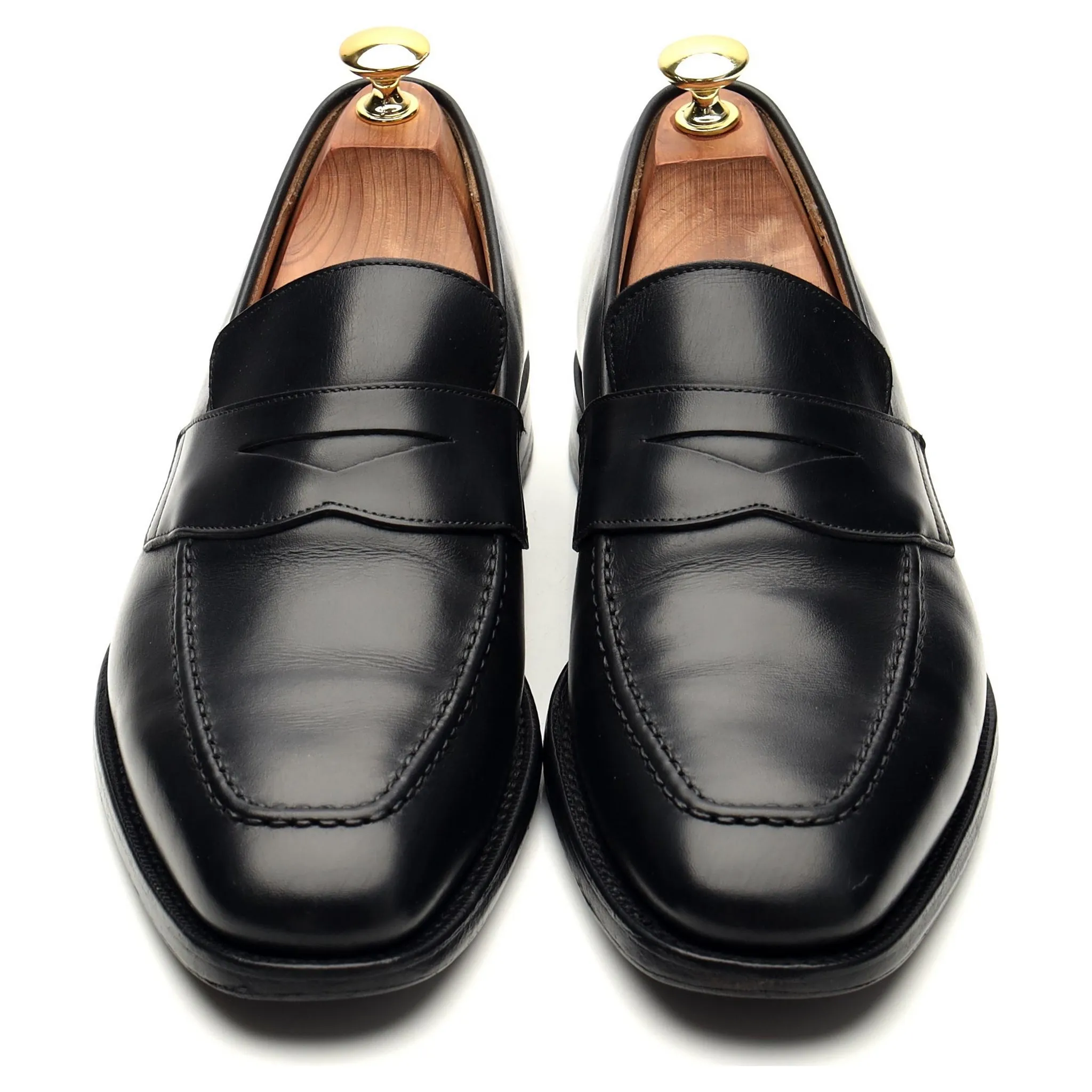 'Hertford' Black Leather Loafers UK 8 G
