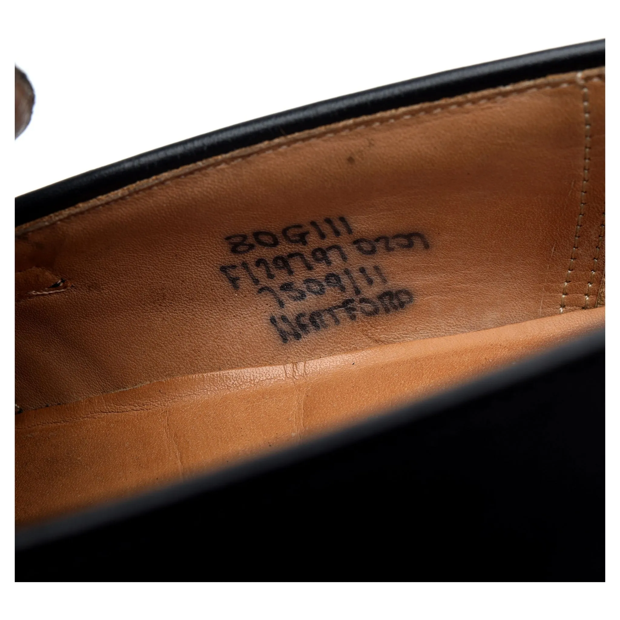'Hertford' Black Leather Loafers UK 8 G