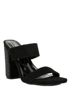 High Sass Rhinestone Embellished Micro Suede Sandals