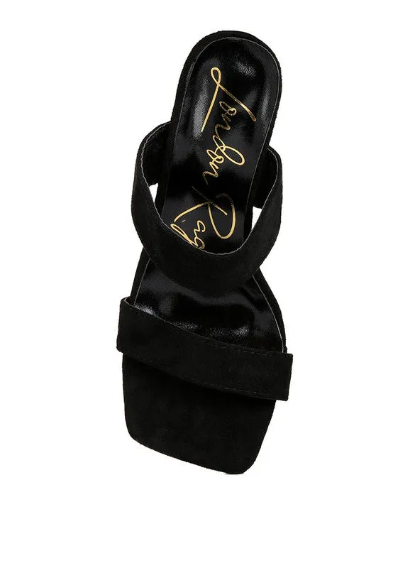 High Sass Rhinestone Embellished Micro Suede Sandals
