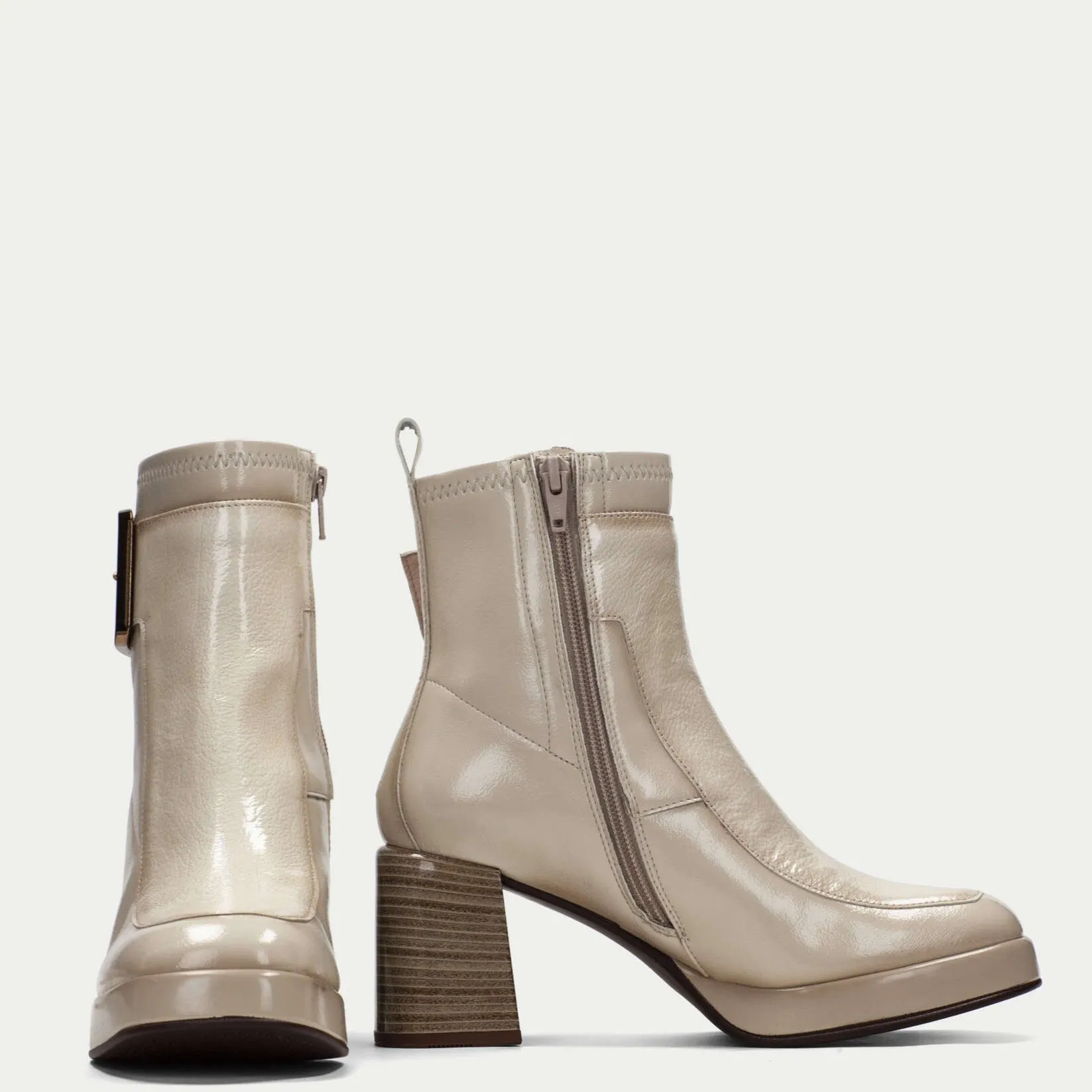Hispanitas Latte Leather Platform Boots