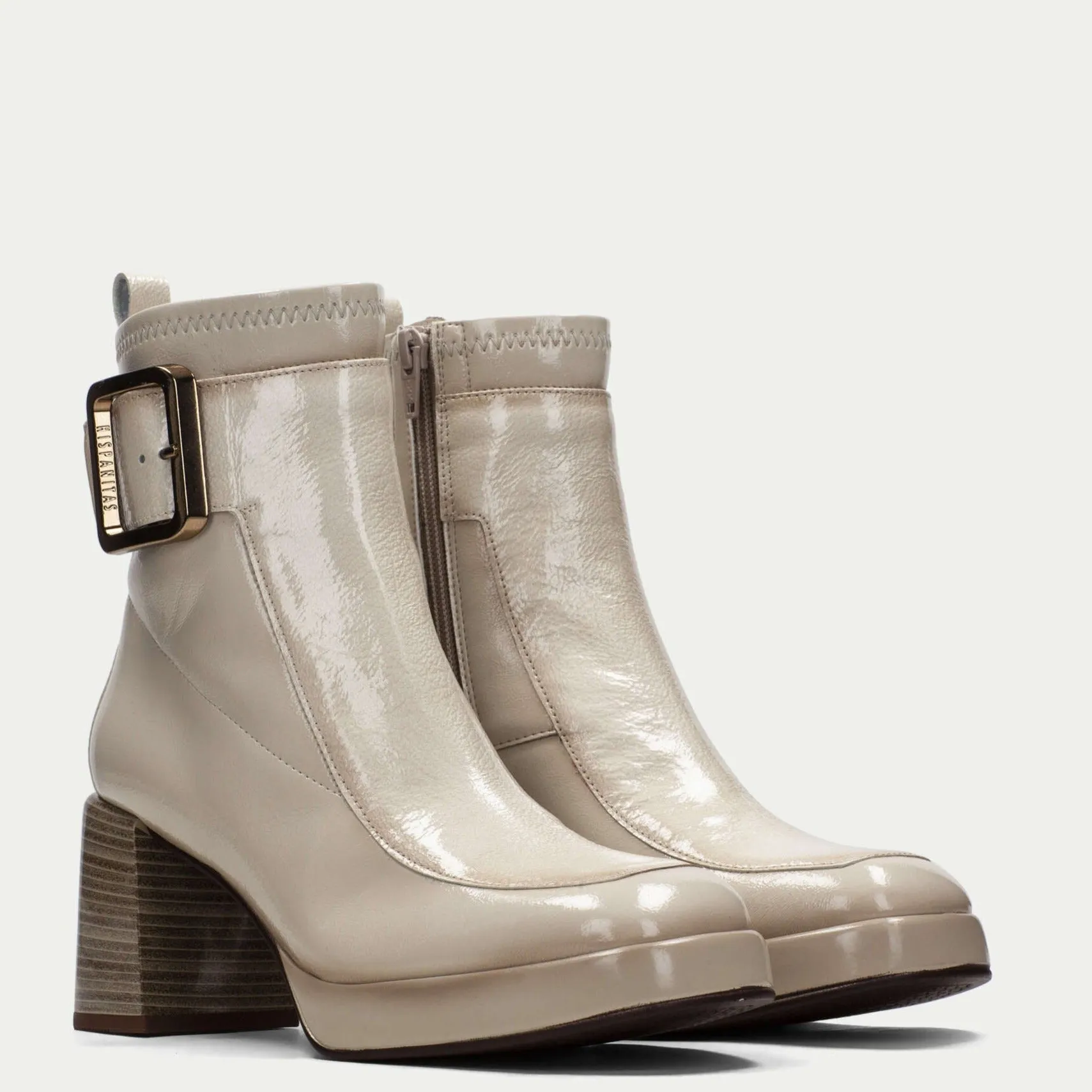 Hispanitas Latte Leather Platform Boots