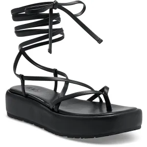 INC Womens Rexile Thong Strappy Flatform Sandals Black 9.5 Medium (B,M)