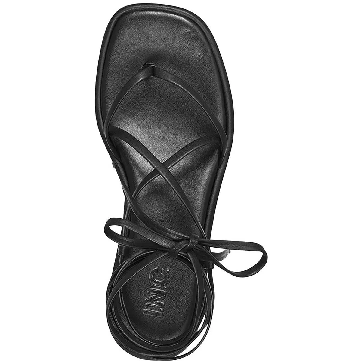 INC Womens Rexile Thong Strappy Flatform Sandals Black 9.5 Medium (B,M)
