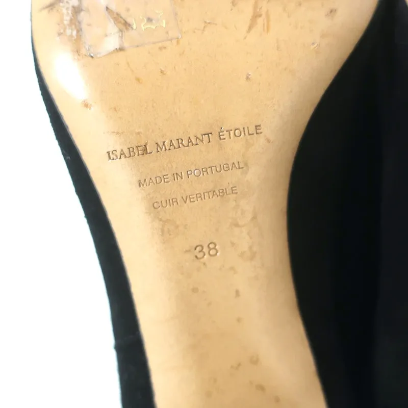 Isabel Marant Etoile Robby Knee High Boots Black Suede Size 38