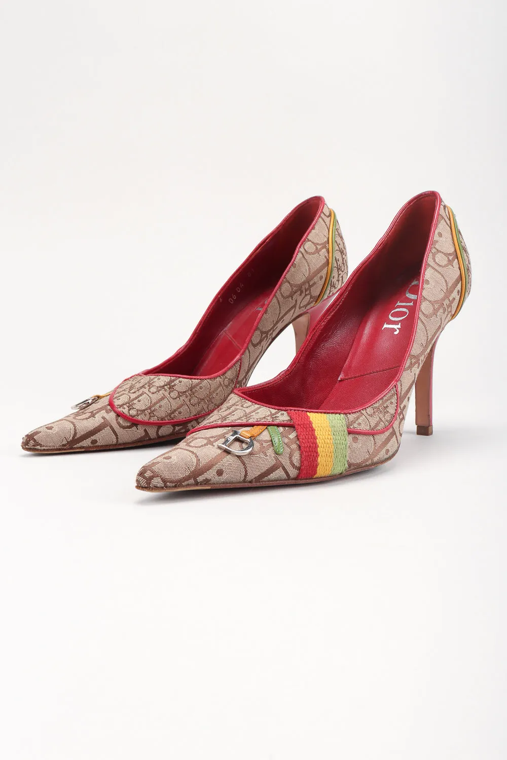 John Galliano Monogram Rasta Heels